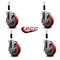 Service Caster 5'' Red Poly Swivel 7/8'' Expanding Stem Caster Set with Brake, 4PK SCC-EX20S514-PPUB-RED-TLB-78-4 - alternate 4